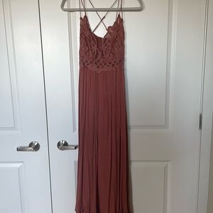 Free People Adelle Maxi Slip Dress in Medium